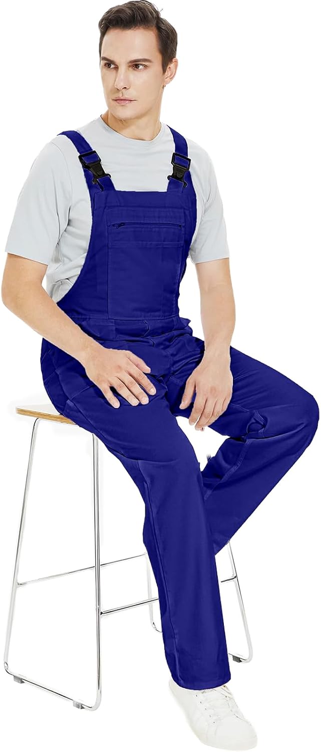 WORK IDEA Arbeits-Latzhose für Männer Multi Pocket Technology Herren Arbeitslatzhose XXL Königsblau,