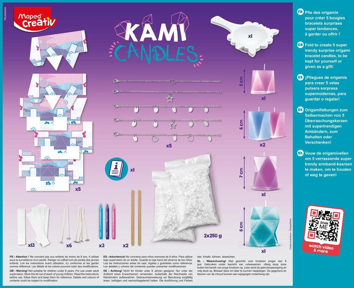 Maped Creativ – Kami Candles – Set zum Herstellen von Origami-Kerzen mit Überraschungen Schmuck – he