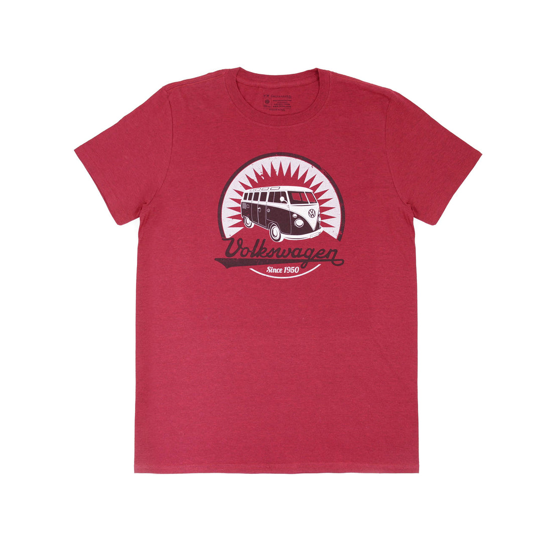 BRISA VW Collection - Volkswagen T-Shirt Unisex-Kurzarm &amp; Rundkragen mit T1 Bulli Bus Motiv aus Baum