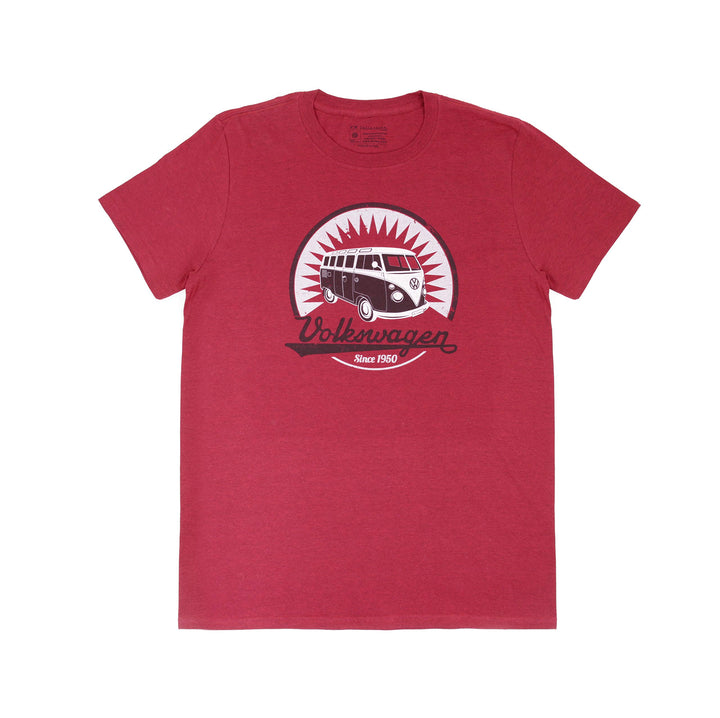 BRISA VW Collection - Volkswagen T-Shirt Unisex-Kurzarm &amp; Rundkragen mit T1 Bulli Bus Motiv aus Baum