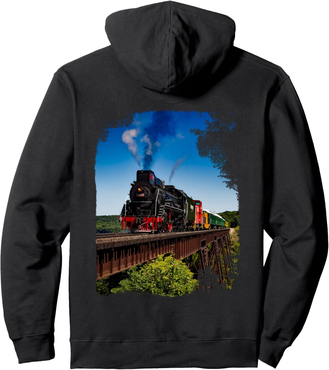 Dampflok Porträt Zug I Eisenbahn Lokomotive Pullover Hoodie