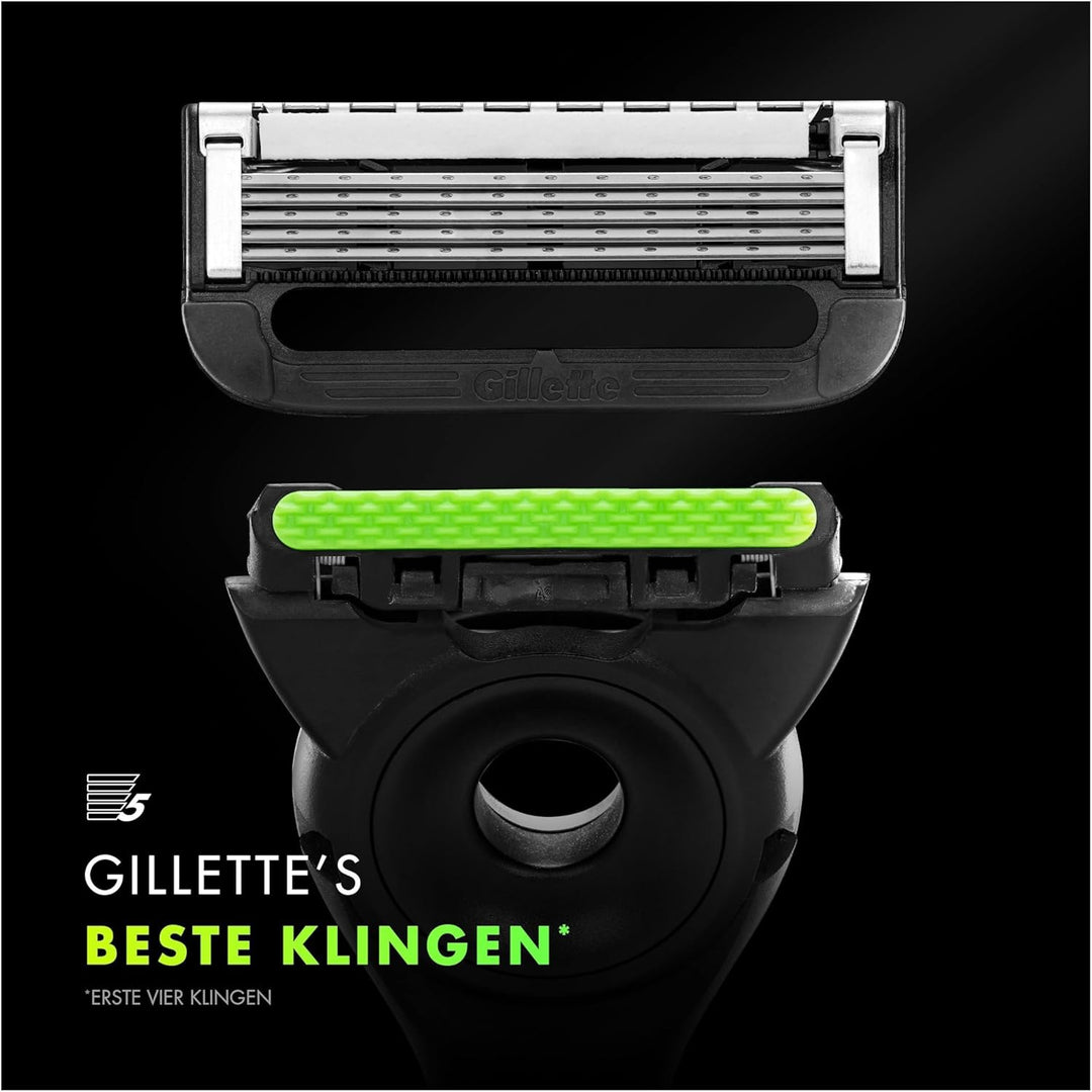 Gillette Labs Nassrasierer Herren, Rasierer mit Reinigungs-Element + 5 Ersatzklingen, Geschenk für M