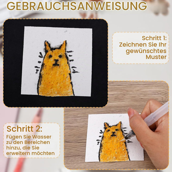 40 Stück Magisches Schaum-Strukturpapier, 3D Schaum Strukturmalerei Magische Puffy-Farbe DIY Leinwan