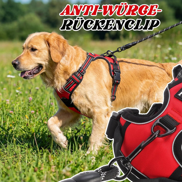 Funfox Hundegeschirr Mittelgrosse Hunde, Anti Zug Brustgeschirr Verstellbares Geschirr Hund, Antizie