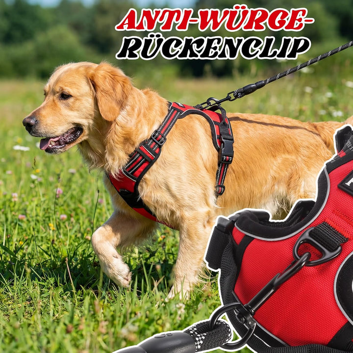 Funfox Hundegeschirr Mittelgrosse Hunde, Anti Zug Brustgeschirr Verstellbares Geschirr Hund, Antizie