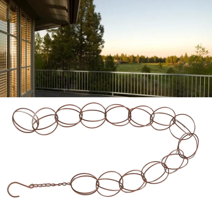 Metall-Regenkette mit Haken, Elegante Stabile Kreis-Windspiel-Hänge-Regenkette für Zuhause, Balkon,