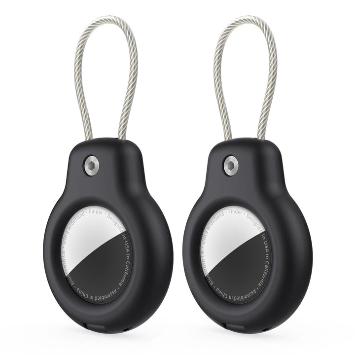 SPGUARD Kompatibel mit Apple AirTag Anhänger Secure Halter mit Kabel, 2er Pack Air Tag Lock Case Sch
