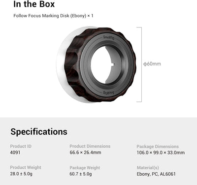 SMALLRIG Follow Focus Marking Disk (Holz) für SMALLRIG Wireless Handwheel Controller - 4091