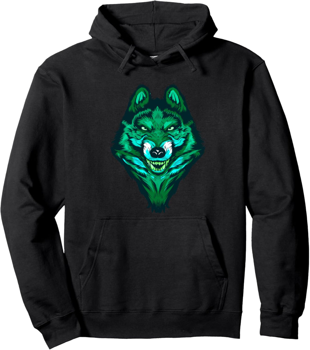 Wolf entblösst Zähne Geschenk Wölfe Pullover Hoodie