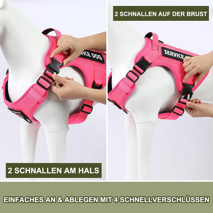 Demigreat Taktisches Anti-Zug-Hundegeschirr Klein Mittel Gross Hund L Rosa, L Rosa