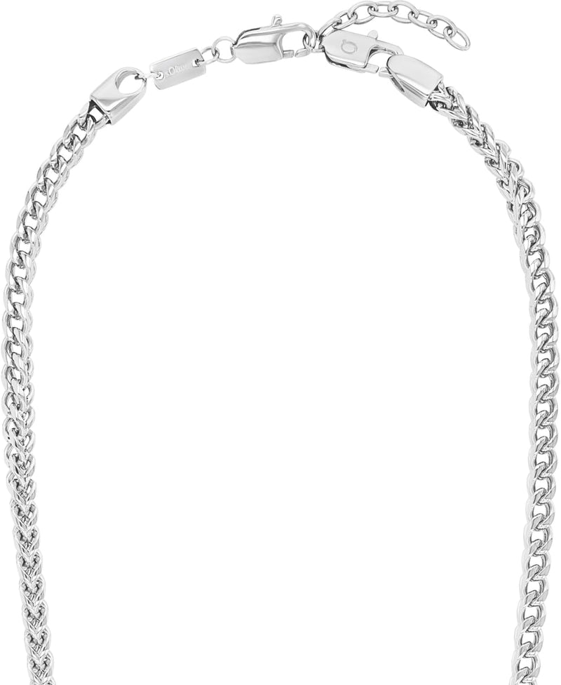 s.Oliver Halskette Edelstahl Herren Halsschmuck, 50+5 cm, Silber, Kommt in Schmuck Geschenk Box, 203