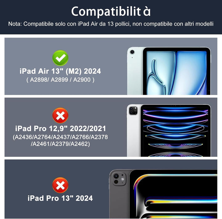 Tastatur Hülle für iPad Air 13 (M3/M2) 2025/2024, Deutsches QWERTZ, Magnetische Bluetooth Abnehmbar