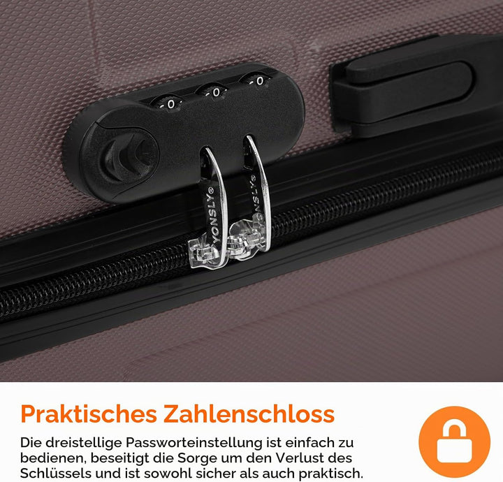 Gepäck Suitcase Reisekoffer, Trolley Rollkoffer Handgepäck, Hartschalenreisekoffer mit 360° Lenkroll