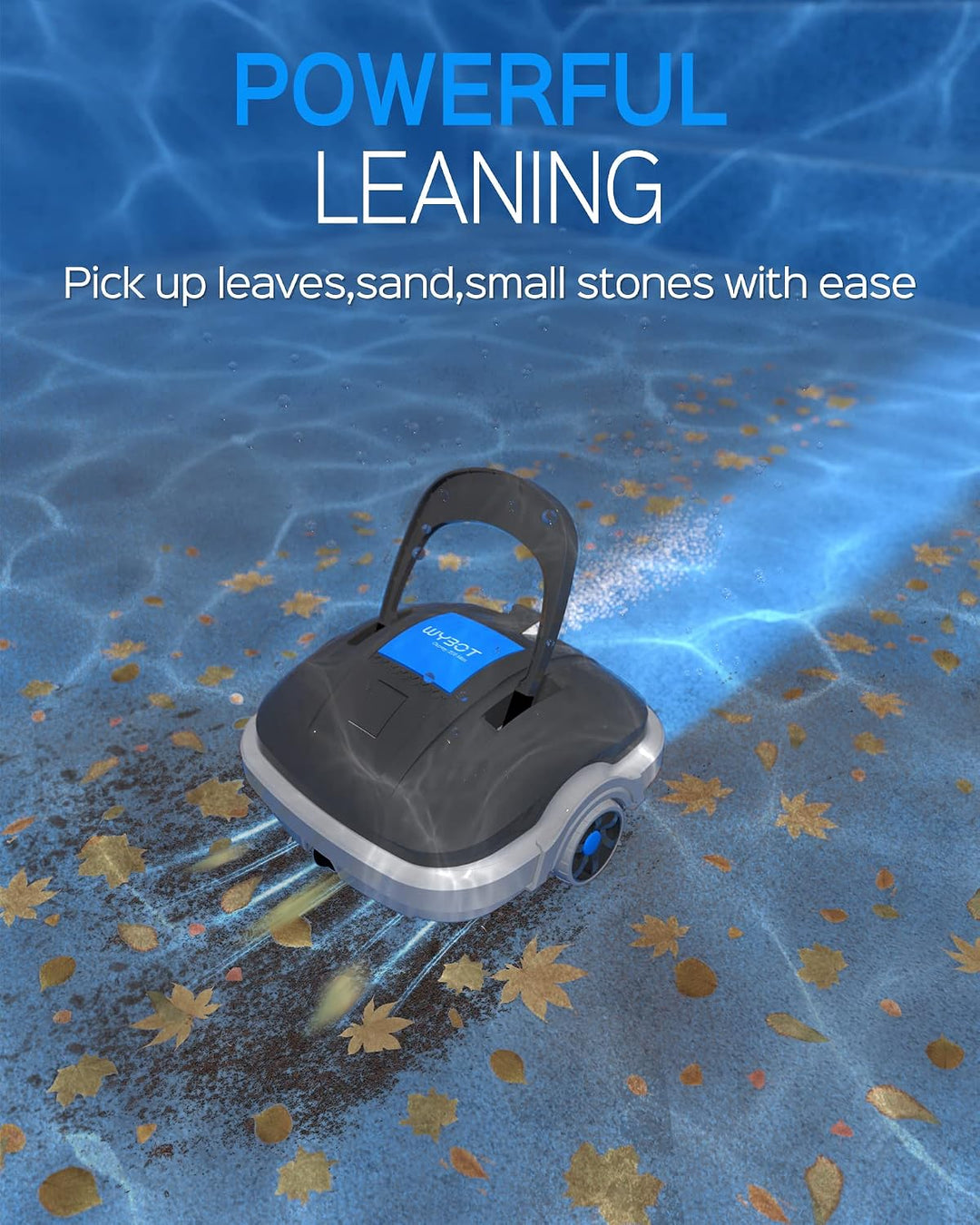 WYBOT Poolroboter Akku, Poolsauger für 100 Minuten Betriebsdauer, Auto-Parken, Starke Saugkraft, Zwe