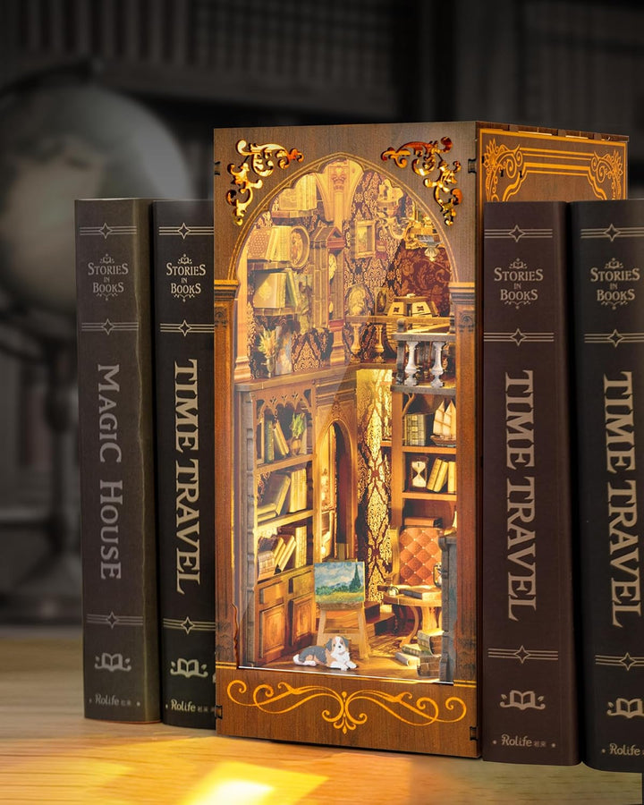 RONSTONE DIY Book Nook Kit - Salbei Bibliothek Puppenhaus Booknook Bücherregaleinsatz Decor Alley mi