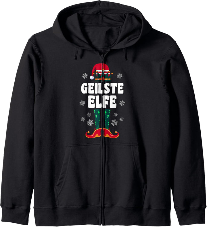Geilste Elfe Familien Weihnachts Outfit Weihnachtself Kapuzenjacke