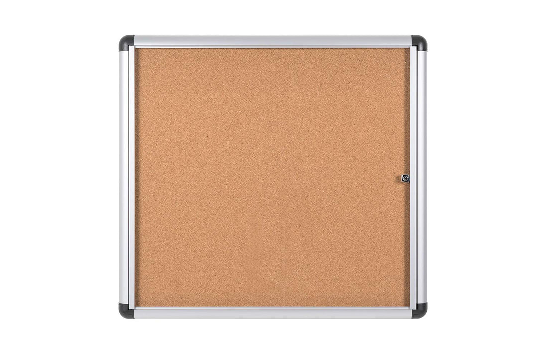 Bi-Office Schaukasten Vitrine"Enclore Extra", Kork, geeignet für 6 x DIN A4, silberner Aluminiumrahm