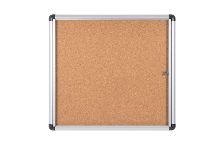 Bi-Office Schaukasten Vitrine"Enclore Extra", Kork, geeignet für 6 x DIN A4, silberner Aluminiumrahm