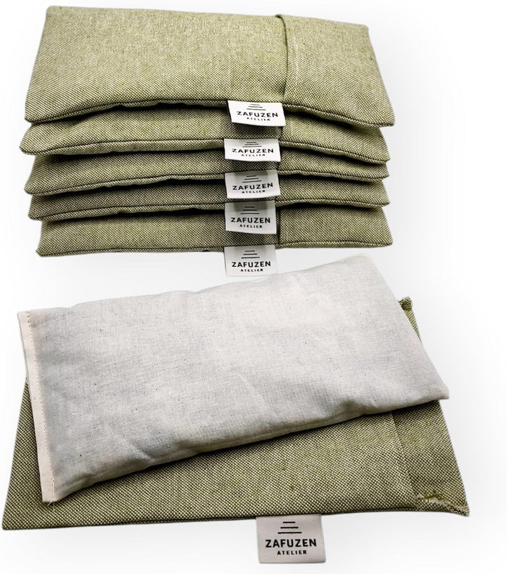 Augenkissen mit Abnehmbarem Bezug 6er Set – Naturbaumwolle und Lavendel – Professionelle Nutzung Yog