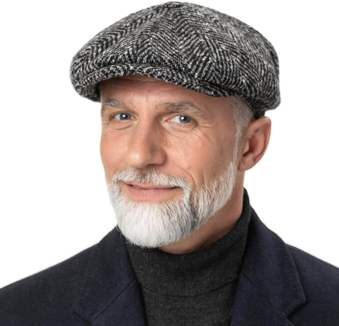 Stetson Herren Schurwoll-Fischgräten-Hutteras-Mütze 61 Schwarz
