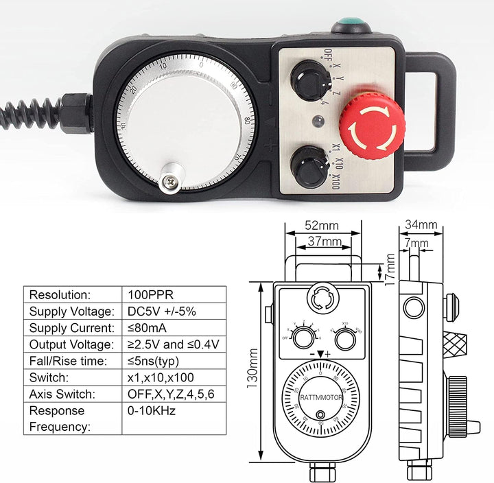 RATTMMOTOR 4-Achsen CNC Steuerung System,DDCS V4.1 CNC Offline Motion Controller PLC Mit 100PPR CNC
