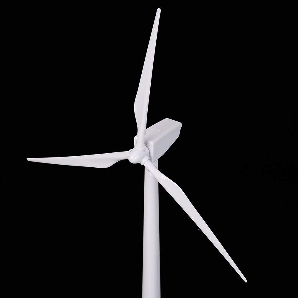 HUAWELL Windrad für den Schreibtisch, solarbetrieben, ABS-Kunststoff, Weiss, für Bildung oder Spass