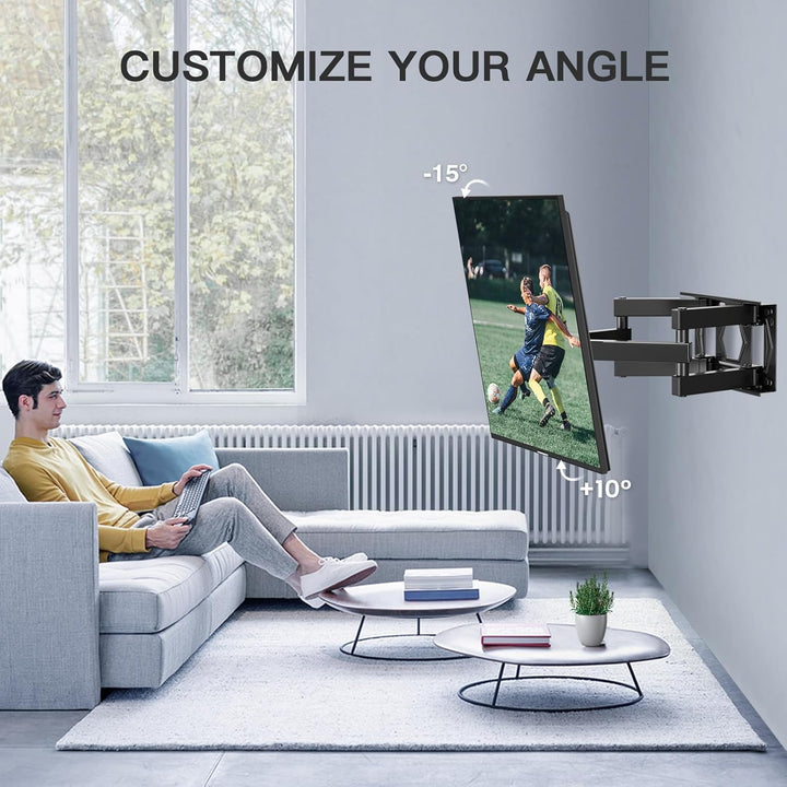 PERLESMITH TV Wandhalterung, Schwenkbare Neigbare TV Halterung für 26-65 Zoll Flach &amp; Curved Fernseh