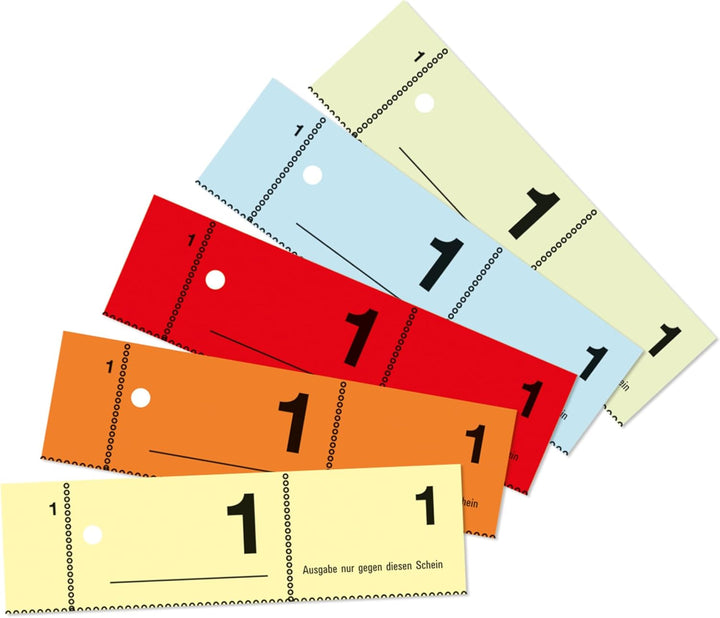 AVERY Zweckform 867-5 Garderobennummern (A6, 2.500 durchnummerierte Abrisse von 1-500 pro Block, je
