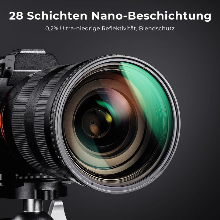 K&F Concept Nano-X ND Filter 77mm Variabler Graufilter ND2-32 (1-5 Stop) Neutral Graufilter, 77mm