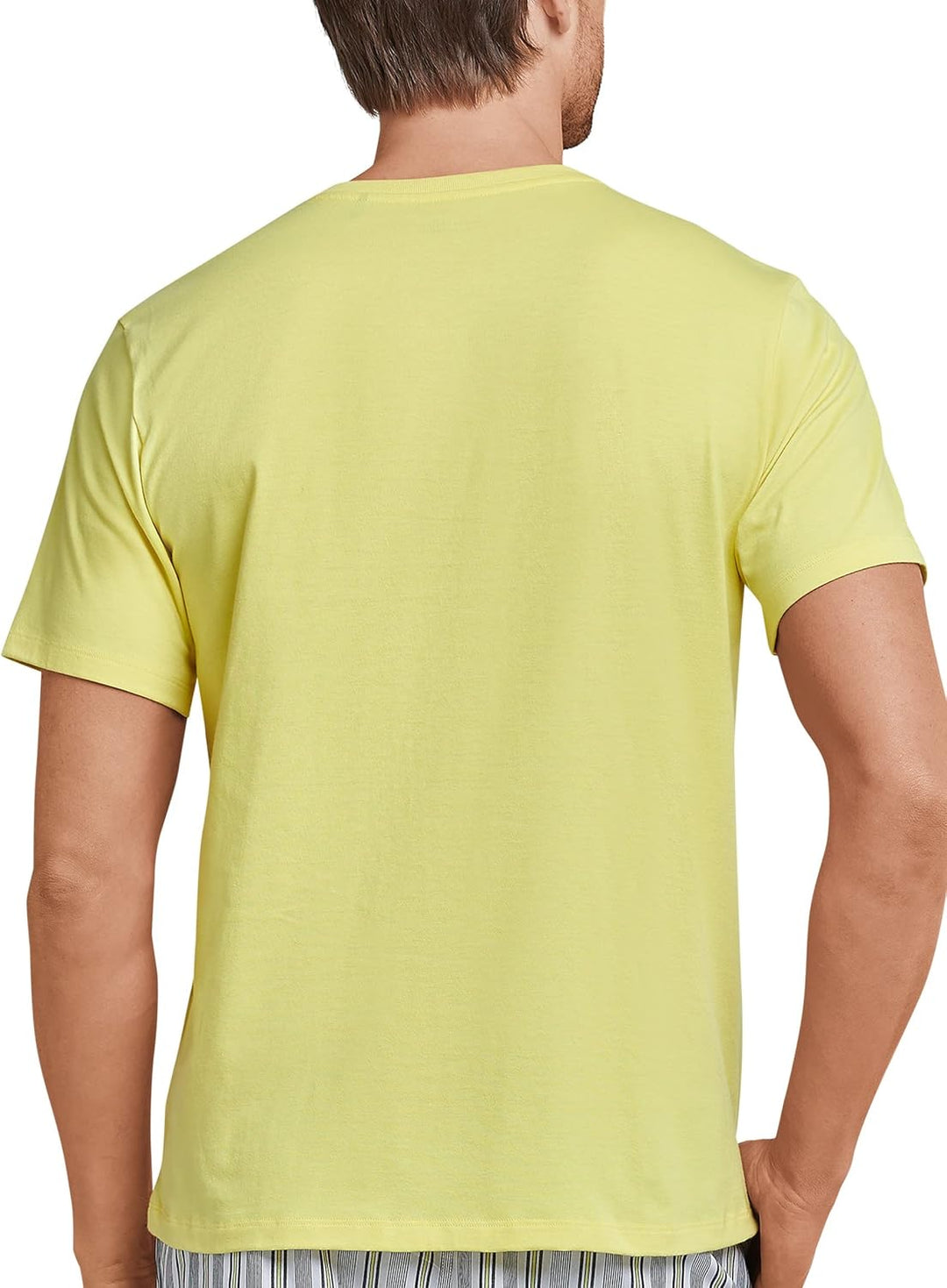 Schiesser Herren Schlafanzugoberteil T-Shirt Knopfleiste - 163831 54 Gelb_163831, 54 Gelb_163831