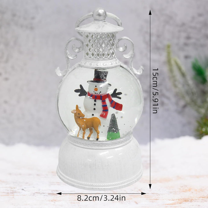 Weihnachten Deko, LED Weihnachts Schneekugel mit Musik und Licht, LED Kugellaterne aus Glas mit Schn