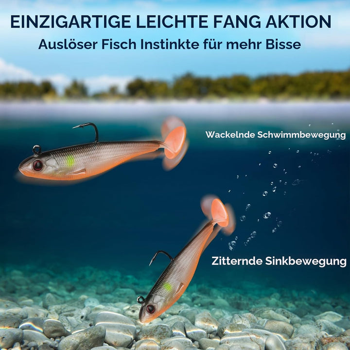 TRUSCEND Gummifische Angelköder für Forelle Zander &amp; Barsch, Kunstköder Angelausrüstung Gummiköder A