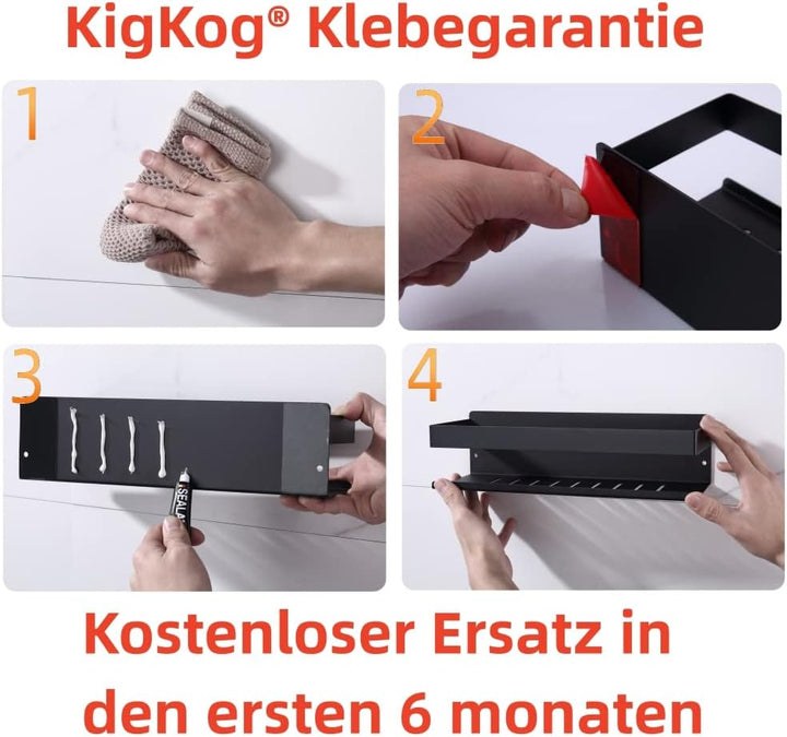 Duschablage ohne Bohren Matt Schwarz, Duschregal Wandmontage Edelstahl SUS304 Rostfreier Duschkorb B