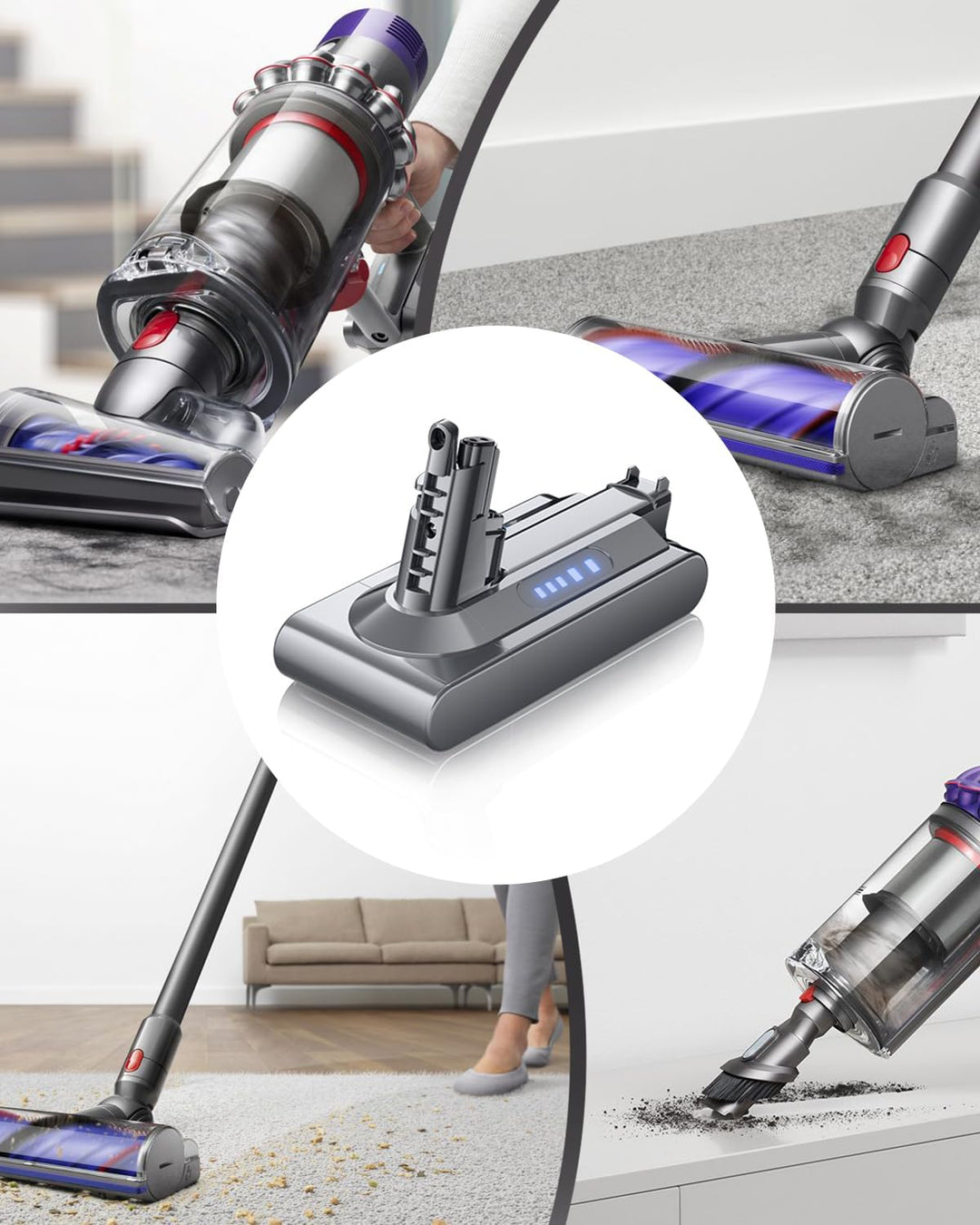 Akku für Dyson V10, Powtree Ersatzakku für Dyson V10 SV12 Absolute Animal Motörhead Fluffy Total Cle