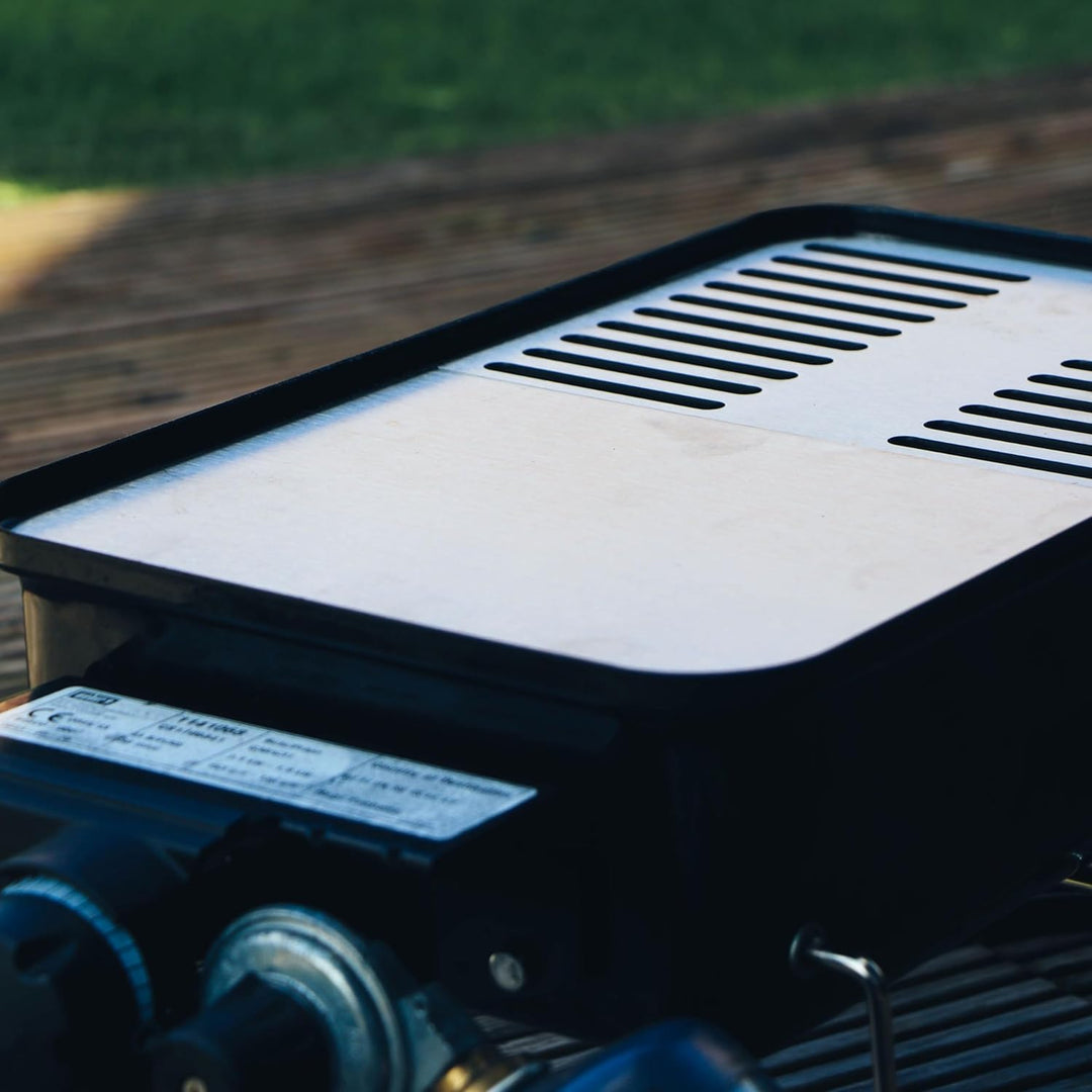 Grillrost.com Das Original Edelstahl Grillplatte | Plancha passend für Weber Go Anywhere - ersetzt e