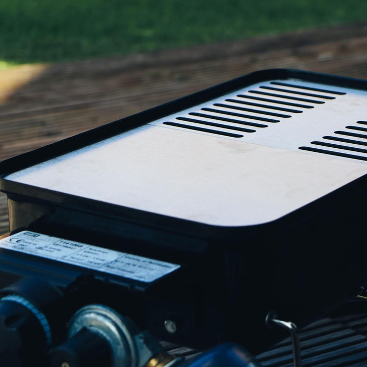Grillrost.com Das Original Edelstahl Grillplatte | Plancha passend für Weber Go Anywhere - ersetzt e