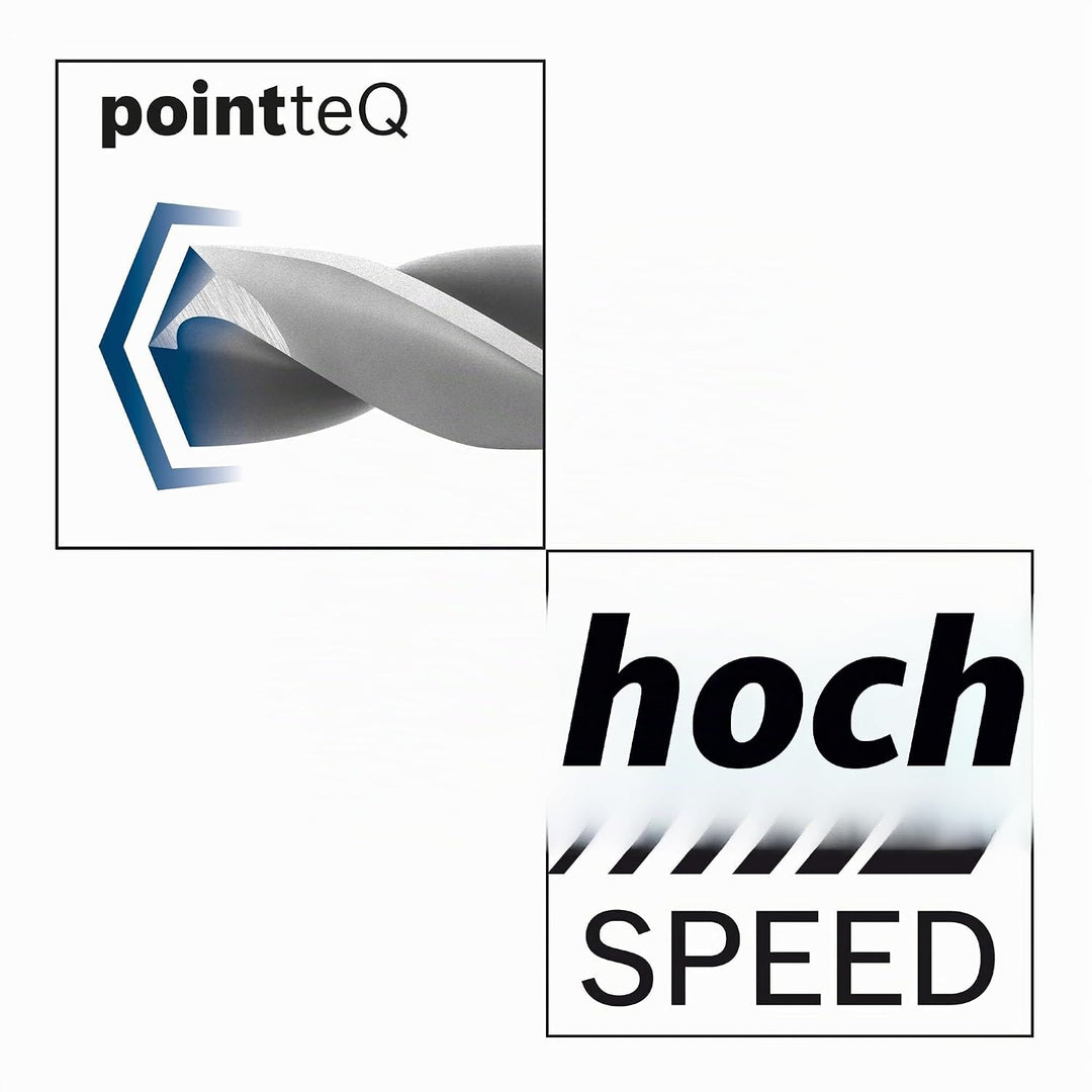 Bosch Professional 5 Stück HSS Spiralbohrer PointTeQ (für Metall, 10,1 x 87 x 133 mm, Zubehör Bohrsc