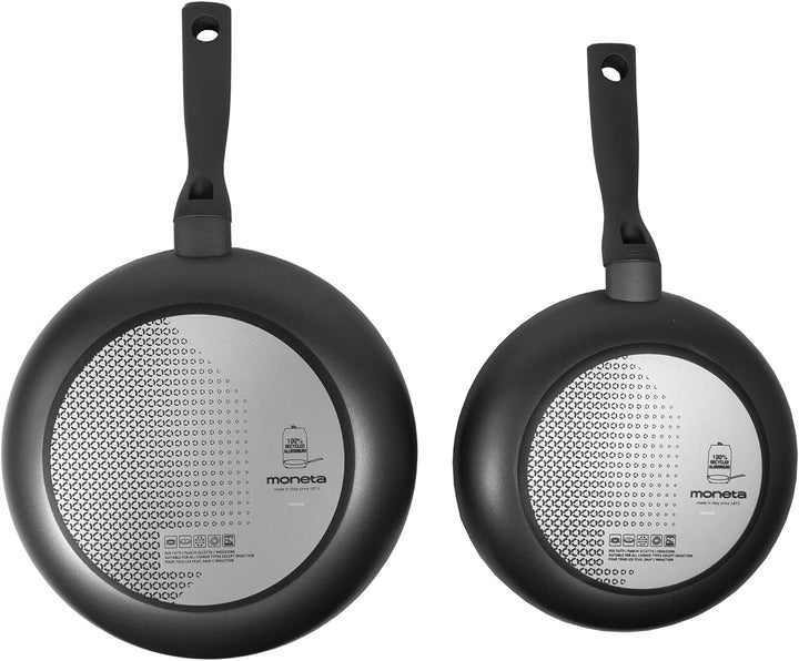 Moneta Eden Pfannen-Set, 24 – 28 cm, aus recyceltem Aluminium, hergestellt in Italien.