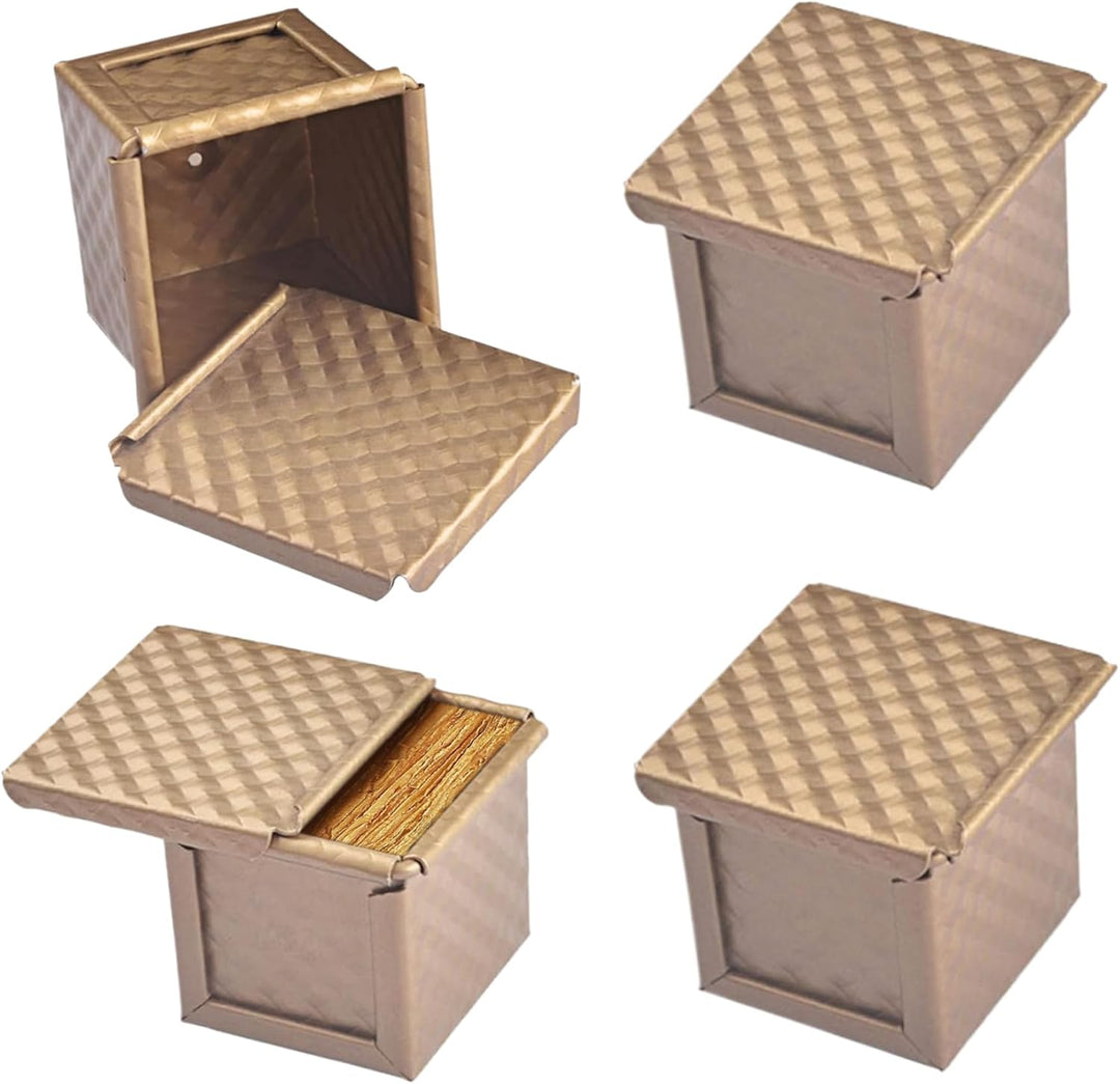 Pullman Kastenform mit Deckel, 4 Stück antihaftbeschichtete Mini-Brotbackform 2, 4 x 2