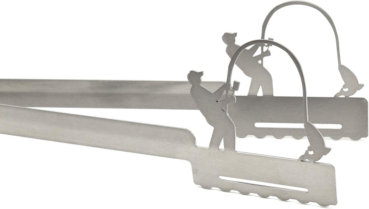 Grillzange Motiv Angler, spülmaschinengeeignet, Geschenkidee, Männergeschenk, Geschenk für Angler