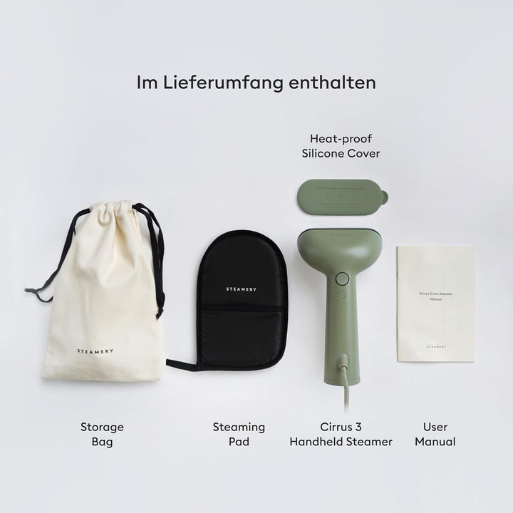 Steamery Dampfglätter Cirrus 3, 1200W, EU-Stecker, Dampfleistung 20g/min, Beheizte Bügelplatte, Schn
