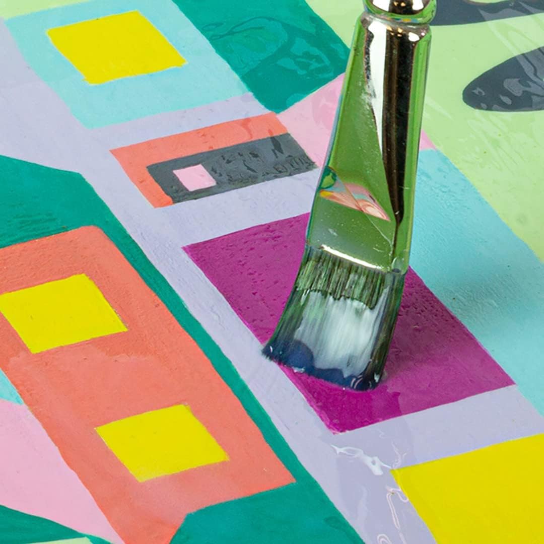 DecoArt Dreifach dicker, glänzender Glasur, 237 ml Flasche, Weiss/Blau 226.8 g (1er Pack) weiss / bl