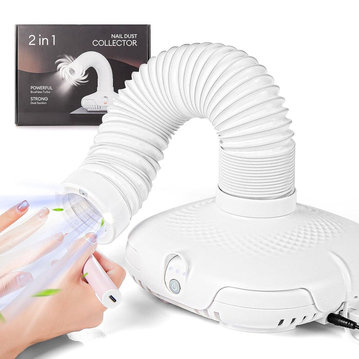 130W Nagelstaub-Sammelmaschine, Nagelstaubsauger mit LED-Licht und 360° flexiblem Schlauch: 3-stufig