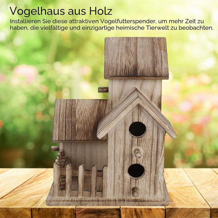 Vogelhaus aus Holz, Nistkasten zum Aufhängen Vogelnistkasten Vogelfutterhaus Kleines Meisen Nistkast