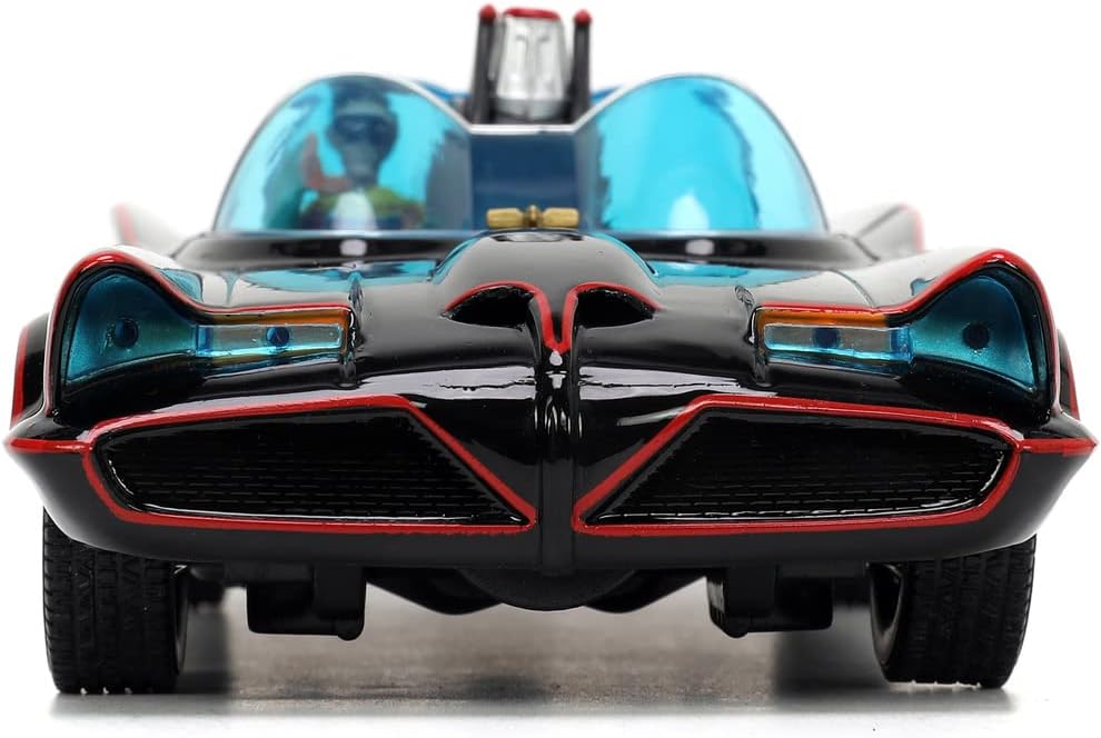 Jada Toys DC Batmobil 1966 Deluxe mit 4 Figuren - hochwertiges Modell-Set zur Batman Classic TV-Seri