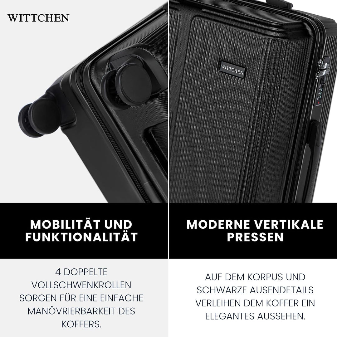 WITTCHEN Stripes Line Grosser Koffer 76,5 x 50 x 29 cm (XL) | Hartschalen-Trolley ABS 96 l, 4 Rollen