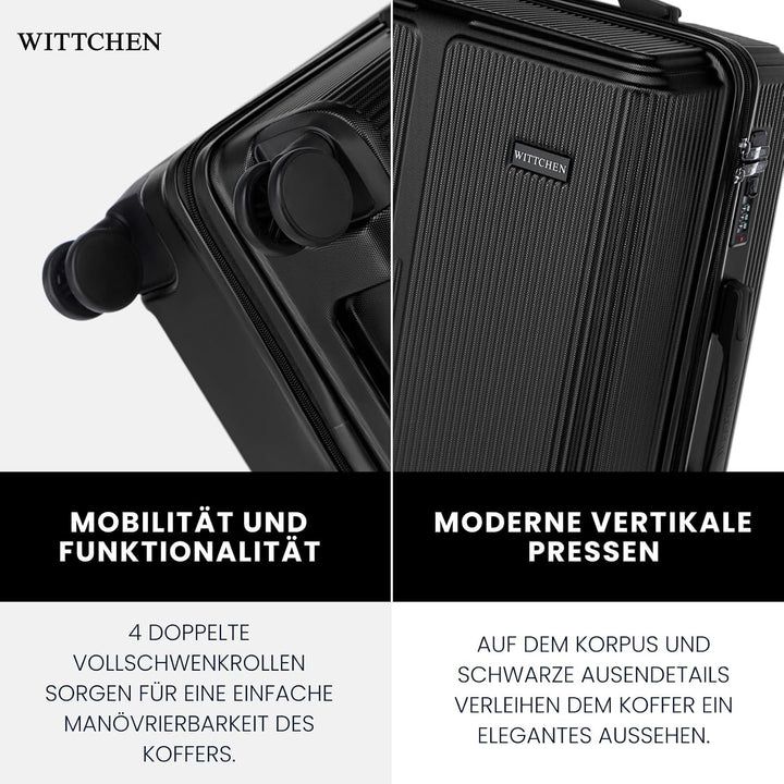 WITTCHEN Stripes Line Grosser Koffer 76,5 x 50 x 29 cm (XL) | Hartschalen-Trolley ABS 96 l, 4 Rollen