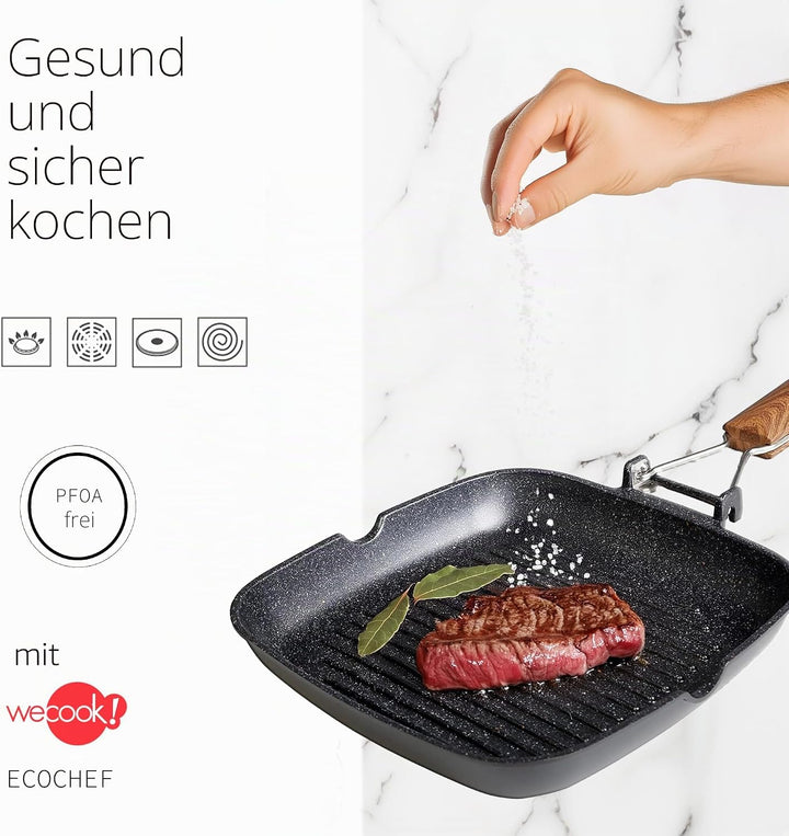 WECOOK! Ecochef - Aluminium Non Stick Grill Pan - 24 X 24 cm, 24 X 24 cm
