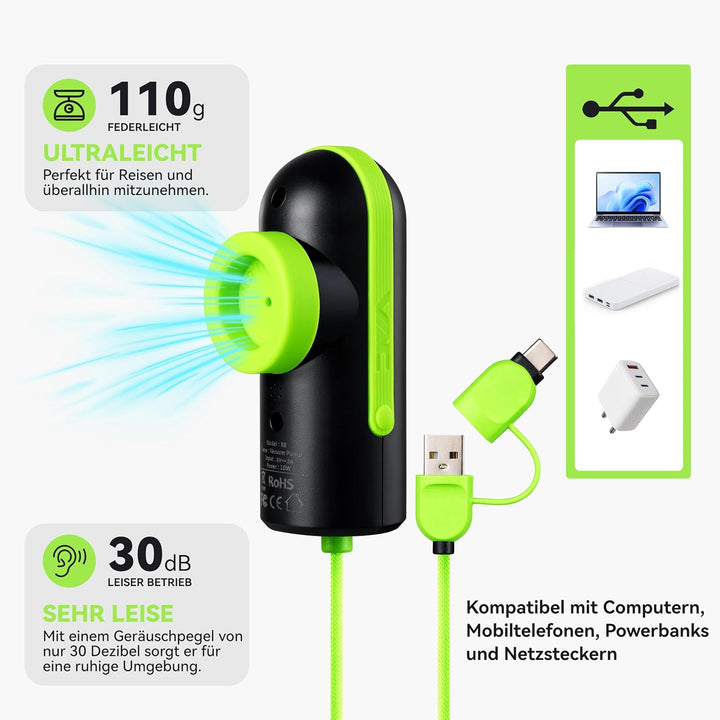 Vakuumbeutel für Reisen mit USB- und Typ-C-Pumpe, 15 Stück Handgepäckgrösse, Kompressionsbeutel für