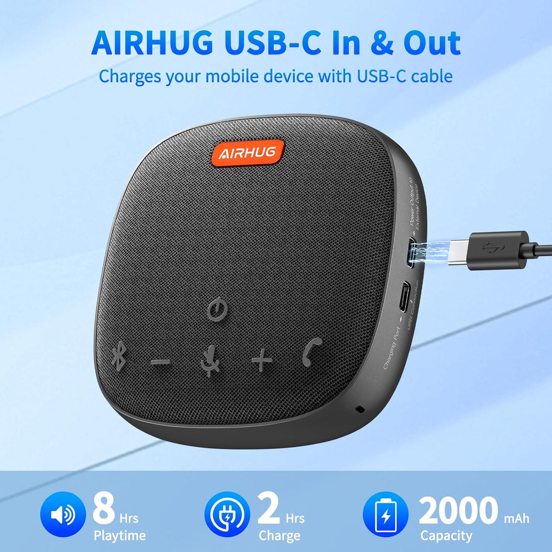 AIRHUG Bluetooth Lautsprecher Mikrofon - USB Konferenzlautsprecher - Tragbar für Home Office